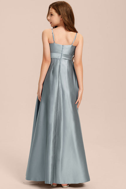 Robe Demoiselle D'Honneur Satin Aqua - gallery 6