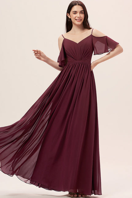 Robe Demoiselle D'Honneur À Volants Rose Pâle