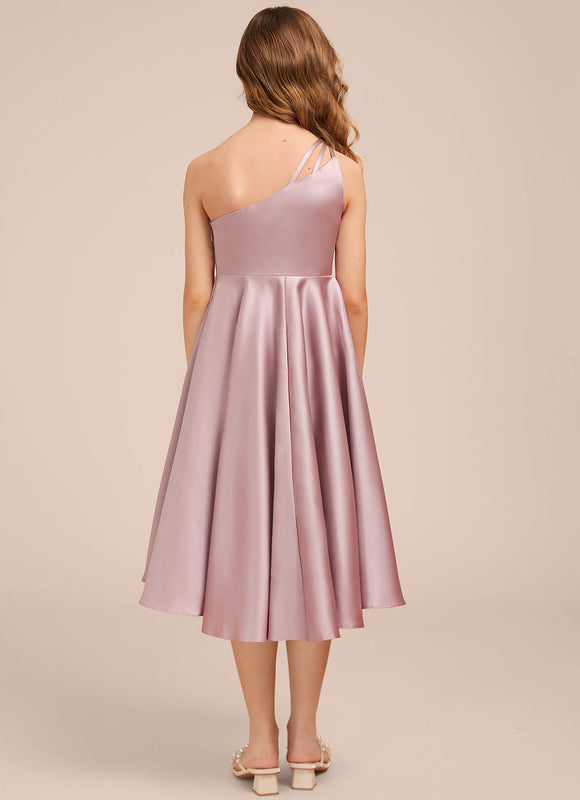 Robe Demoiselle D'Honneur Satin Lilas Chic - gallery 6