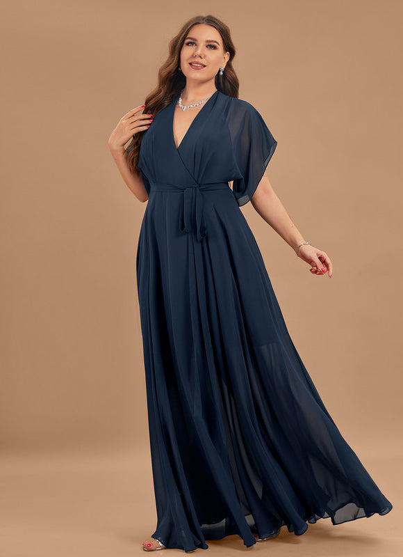 Robe Demoiselle D'Honneur Mousseline Beige - gallery 7