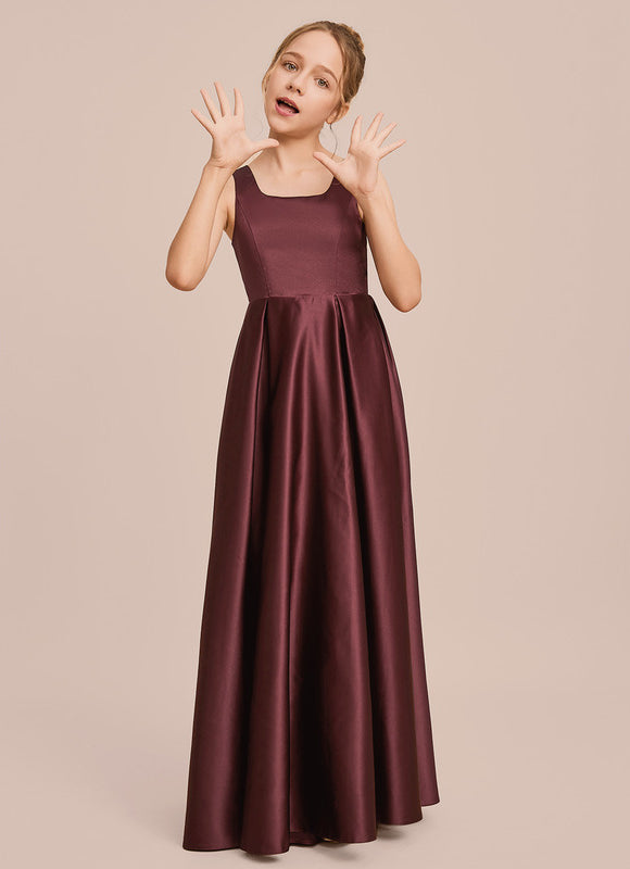 Robe Demoiselle D'Honneur Satinée Ciel - gallery 4