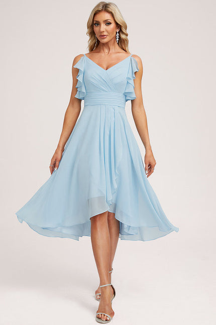 Robe Demoiselle D'Honneur Asymétrique Fluide