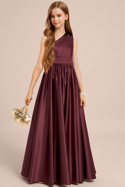 Robe Demoiselle D'Honneur Satinée Asymétrique Junior - gallery 2