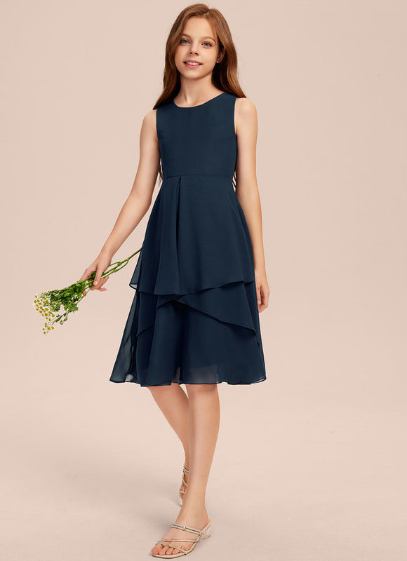 Robe Demoiselle D'Honneur Bleu Nuit Fluide - gallery 3