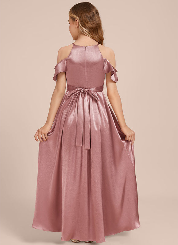 Robe Demoiselle D'Honneur Satin Bordeaux - gallery 1