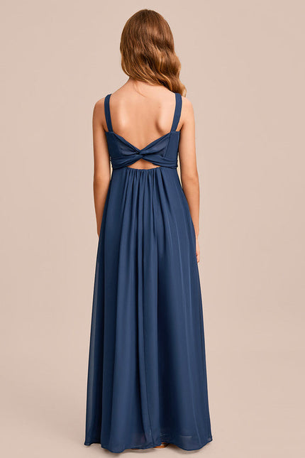 Robe Demoiselle D'Honneur Mousseline Ciel - gallery 2