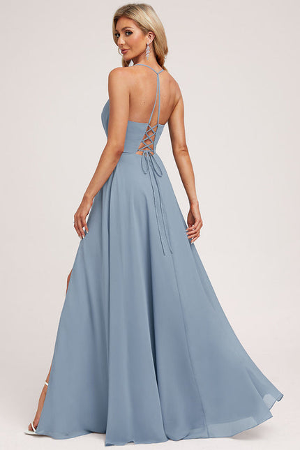 Robe Demoiselle D'Honneur Mousseline Beige - gallery 1