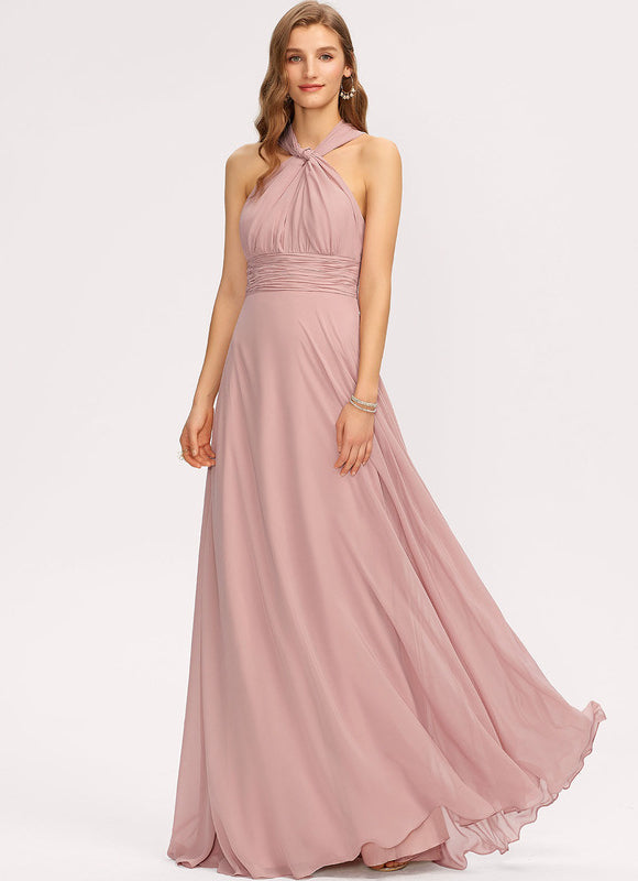 Robe Demoiselle D'Honneur Chic Mousseline Élancée - gallery 4