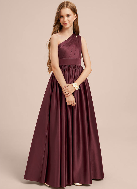 Robe Demoiselle D'Honneur Satinée Asymétrique Junior - gallery 5