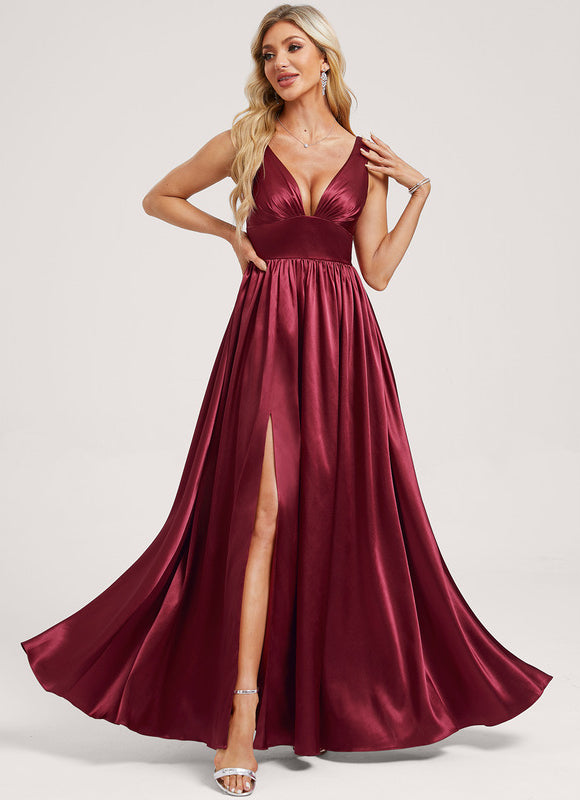 Robe Longue Satin Demoiselle D'Honneur