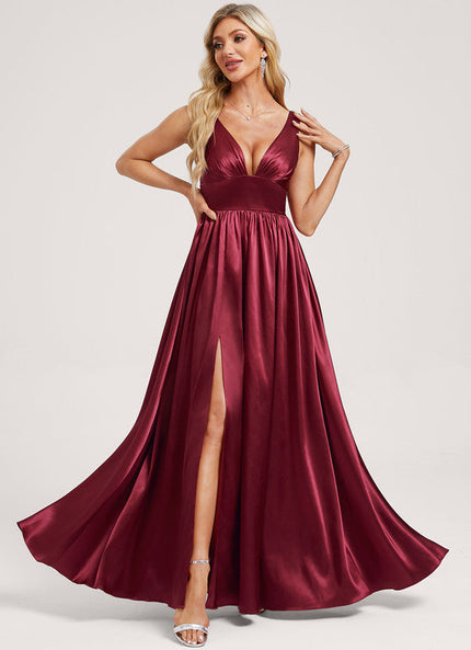 Robe Longue Satin Demoiselle D'Honneur