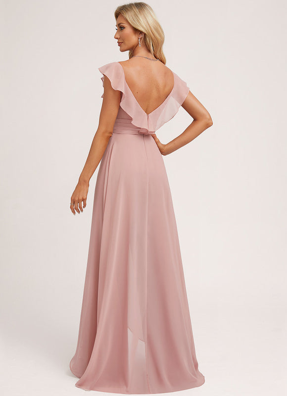 Robe Demoiselle D'Honneur Vaporeuse Rose - gallery 1