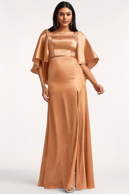 Robe Demoiselle D'Honneur Champagne Satin