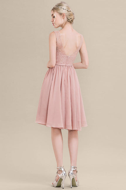 Robe Demoiselle D'Honneur Rose Éclatante - gallery 1