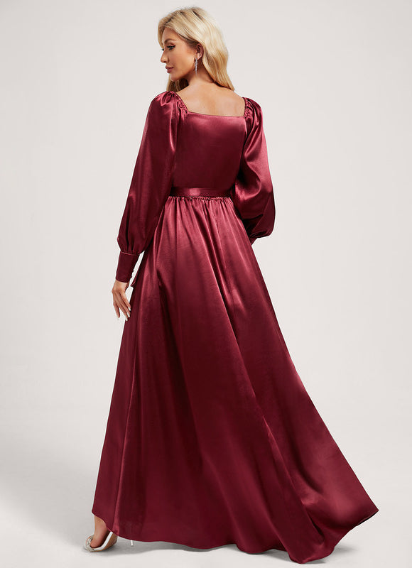 Robe Demoiselle D'Honneur En Satin - gallery 4