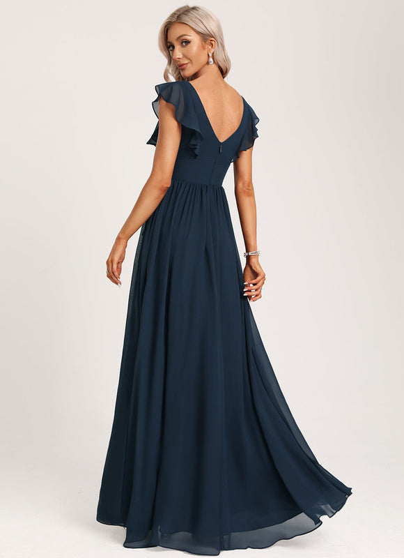 Robe Demoiselle D'Honneur À Volants Rose Pâle - gallery 5