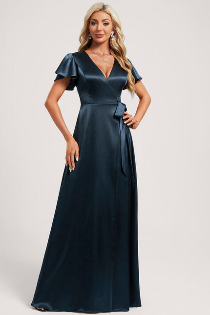 Robe Longue Satin Demoiselle D'Honneur - gallery 2