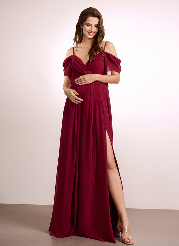 Robe Demoiselle D'Honneur Maternité Élégante - gallery 3