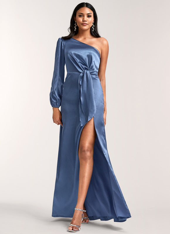 Robe Demoiselle D'Honneur Satin Bordeaux Chic - gallery 5