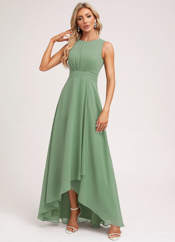 Robe Demoiselle D'Honneur Mousseline Verte - gallery 1