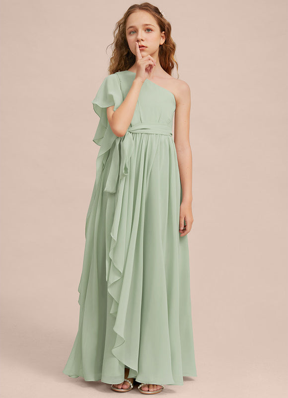 Robe Demoiselle D'Honneur Vert Poudré Élégant