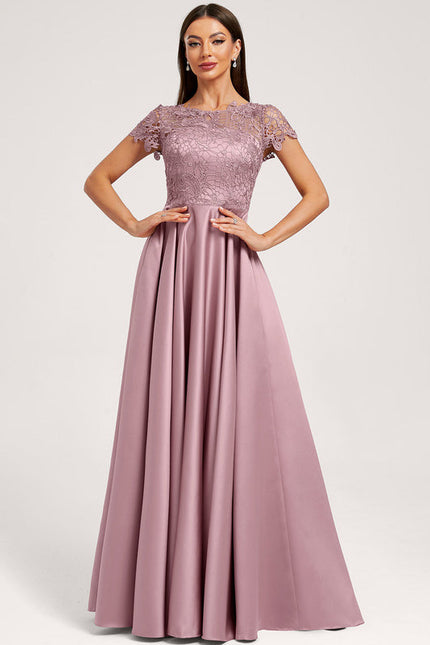 Robe Demoiselle D'Honneur Satin Mauve Élégante - gallery 3