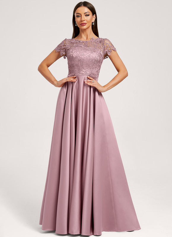 Robe Demoiselle D'Honneur Satin Mauve Élégante - gallery 3
