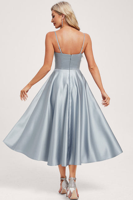 Robe Demoiselle D'Honneur Satin Céleste Doux - gallery 4