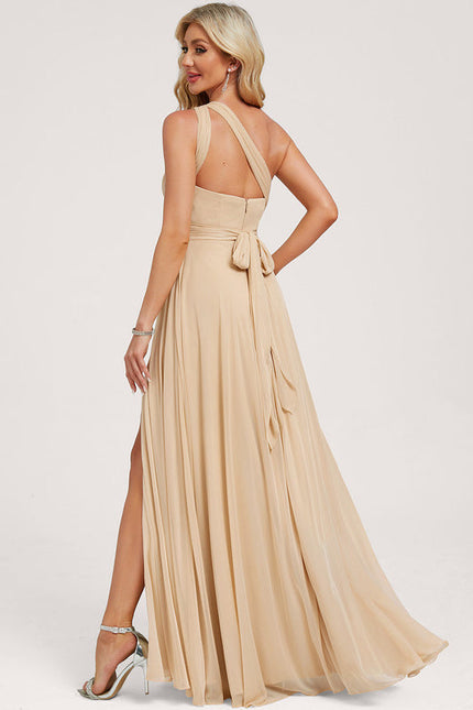 Robe Demoiselle D'Honneur Sable Élégante - gallery 1