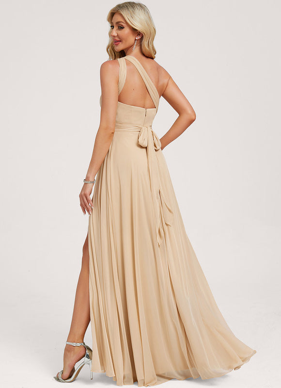 Robe Demoiselle D'Honneur Sable Élégante - gallery 1