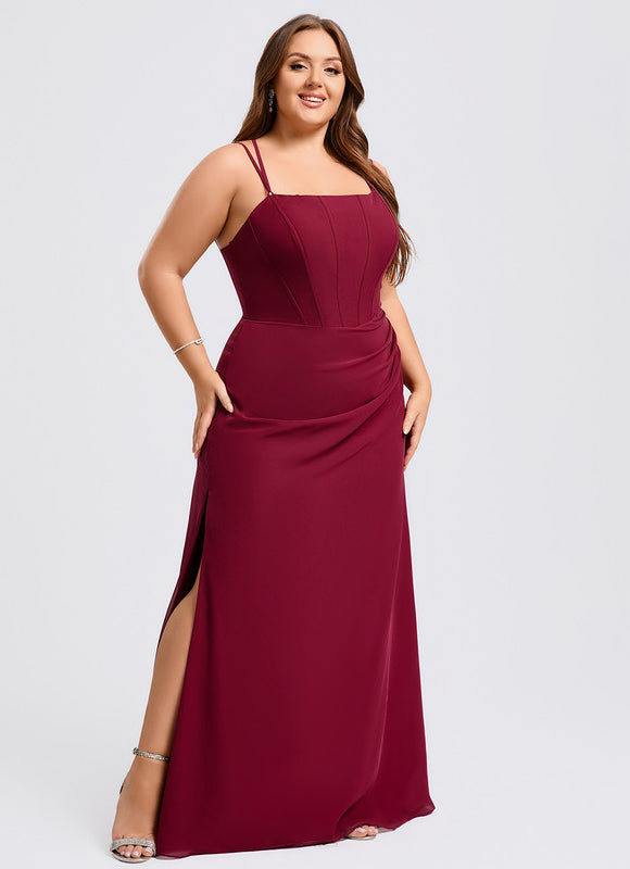 Robe Demoiselle D'Honneur Col Carré Ébène - gallery 5