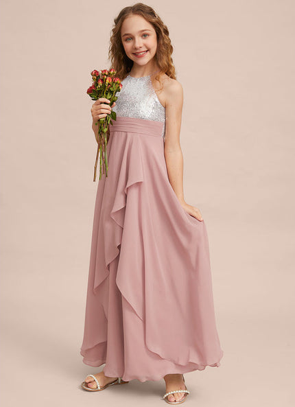 Robe Demoiselle D'Honneur Pailletée Rose