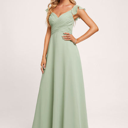 Robe Demoiselle D'Honneur À Volants Rose Pâle