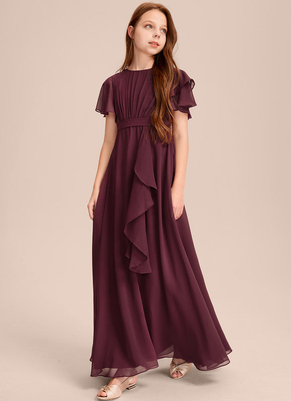 Robe Demoiselle D'Honneur Volante Prune - gallery 2