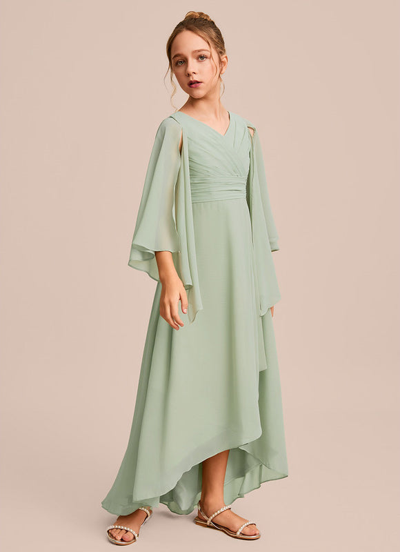Robe Demoiselle D'Honneur Ailée Vert Pastel