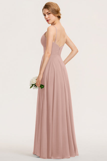 Robe Demoiselle D'Honneur Élégante Bordeaux - gallery 6