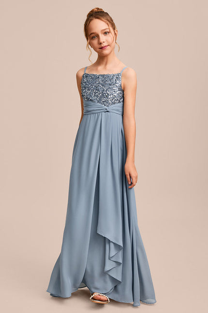 Robe Demoiselle D'Honneur Pailletée Céleste