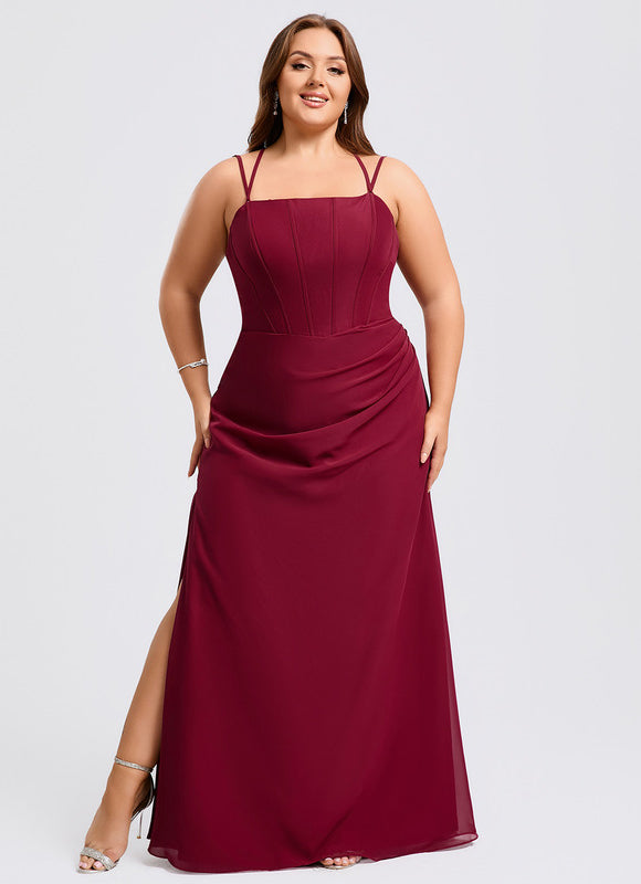 Robe Demoiselle D'Honneur Col Carré Ébène - gallery 6