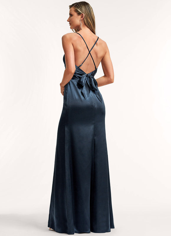 Robe Longue Satin Demoiselle D'Honneur - gallery 1