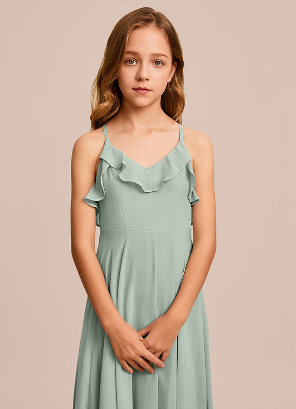 Robe Demoiselle D'Honneur Verte Éthérée - gallery 4