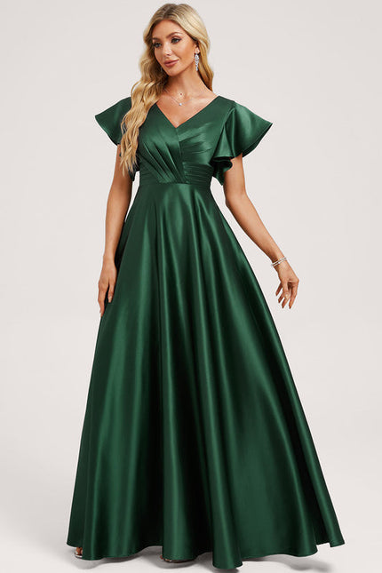 Robe Demoiselle D'Honneur Satin Vert Tendre - gallery 2