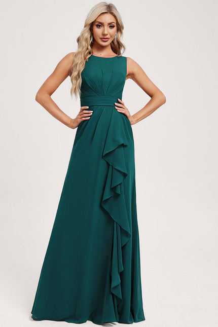 Robe Demoiselle D'Honneur Émeraude Fluide