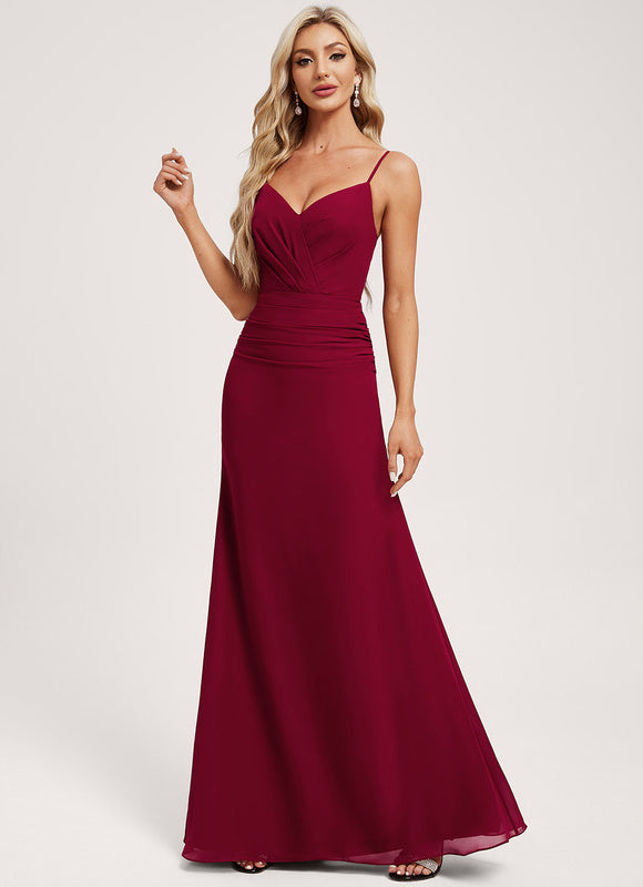 Robe Demoiselle D'Honneur Sirène Bordeaux - gallery 1