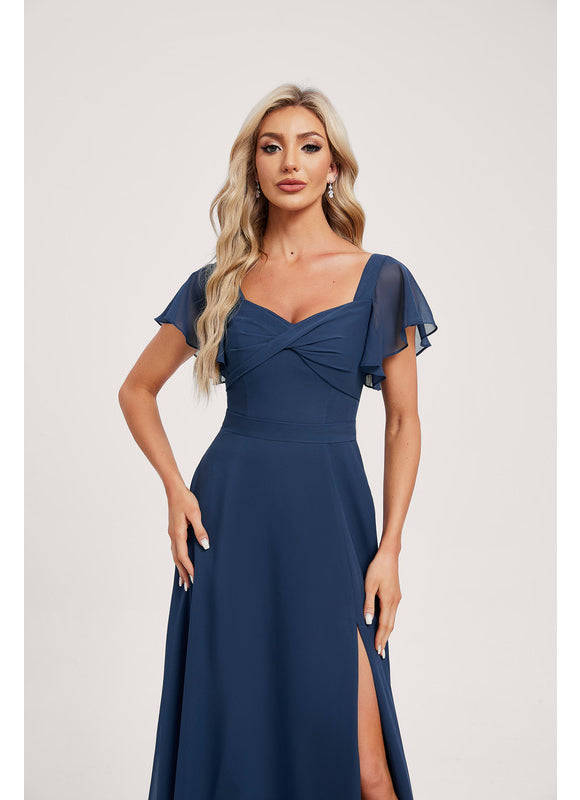 Robe Demoiselle D'Honneur À Volants Rose Pâle - gallery 3