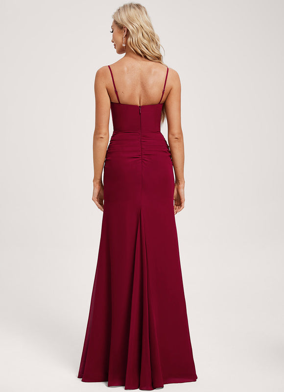 Robe Demoiselle D'Honneur Sirène Bordeaux - gallery 4