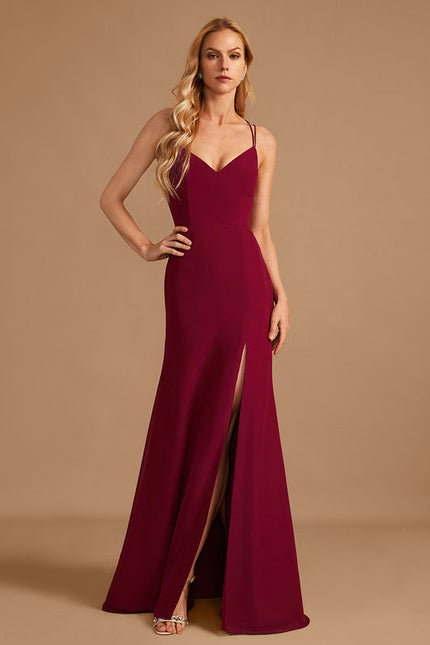 Robe Demoiselle D'Honneur Sirène Bordeaux - gallery 5