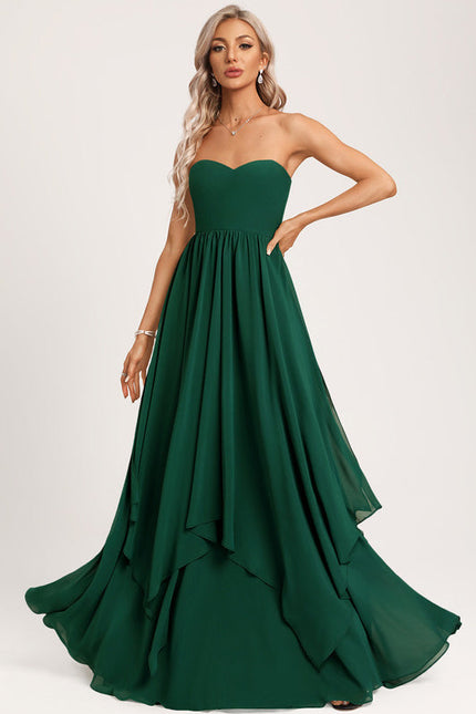 Robe Demoiselle D'Honneur Velours Émeraude - gallery 3