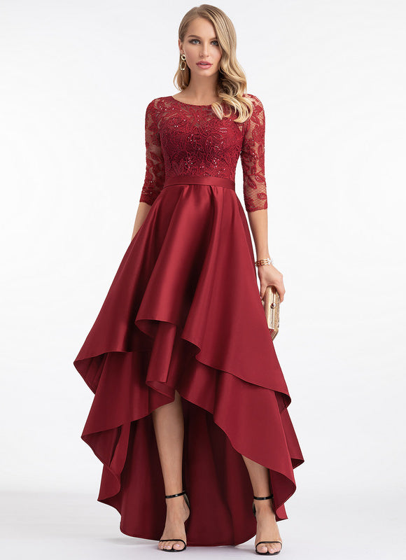 Robe Demoiselle D'Honneur Bordeaux Dentelle - gallery 3
