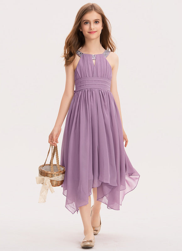 Robe Demoiselle D'Honneur Flottante Lilas - gallery 1