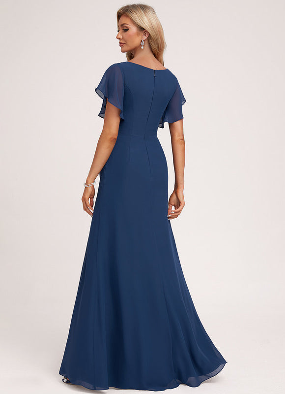 Robe Demoiselle D'Honneur À Volants Rose Pâle - gallery 1